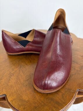 Cliff Dweller Cydwok Brown Leather Shoes Center Seam Elastic Gussets Size 40